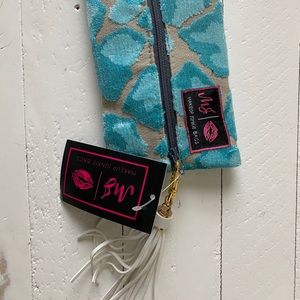 NWT Makeup Junkie Mini Bag - blue and gray